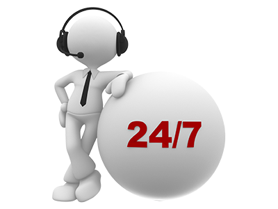 Support service 24 heures sur 24, 7 jours sur 7